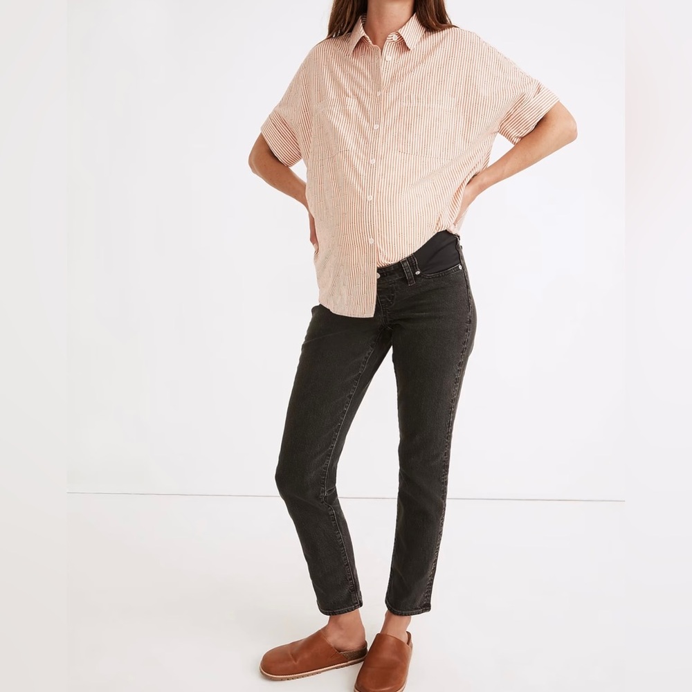 Madewell Maternity Side-Panel Perfect Vintage Jeans in Lunar Wash, Size 26